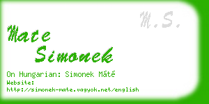 mate simonek business card